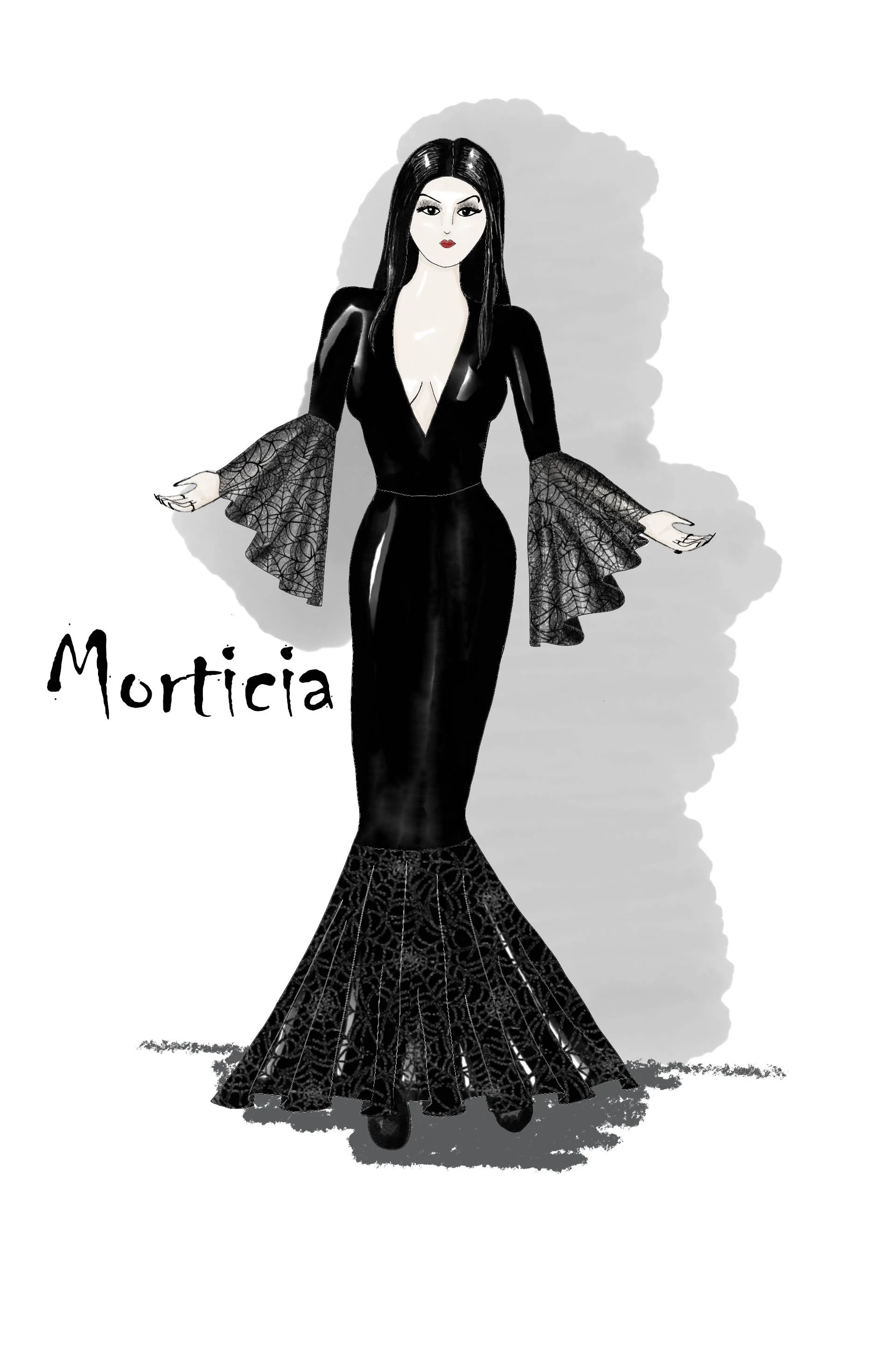 Morticia with Full skirt