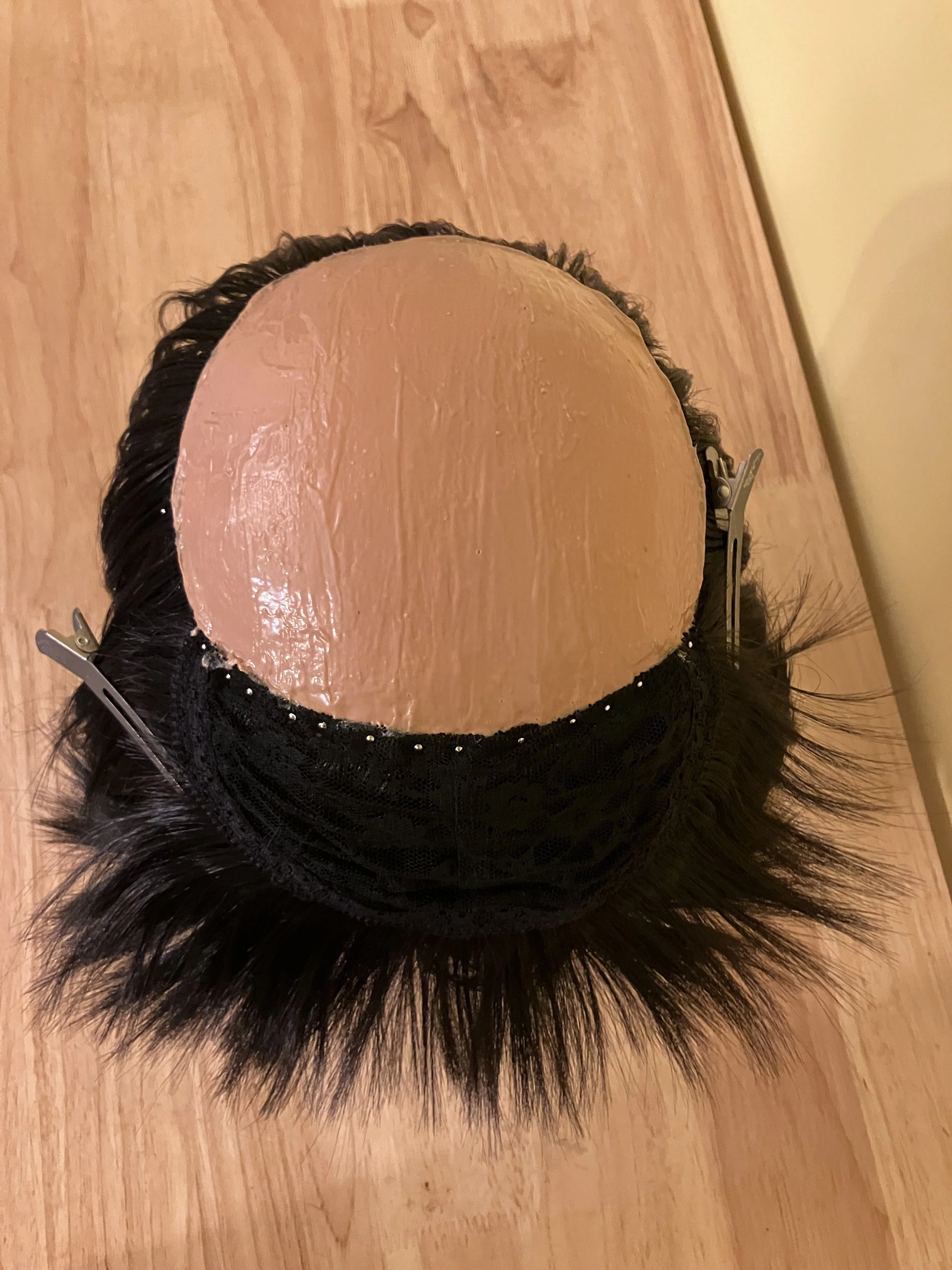 Added liquid latex to lace to make look like skin