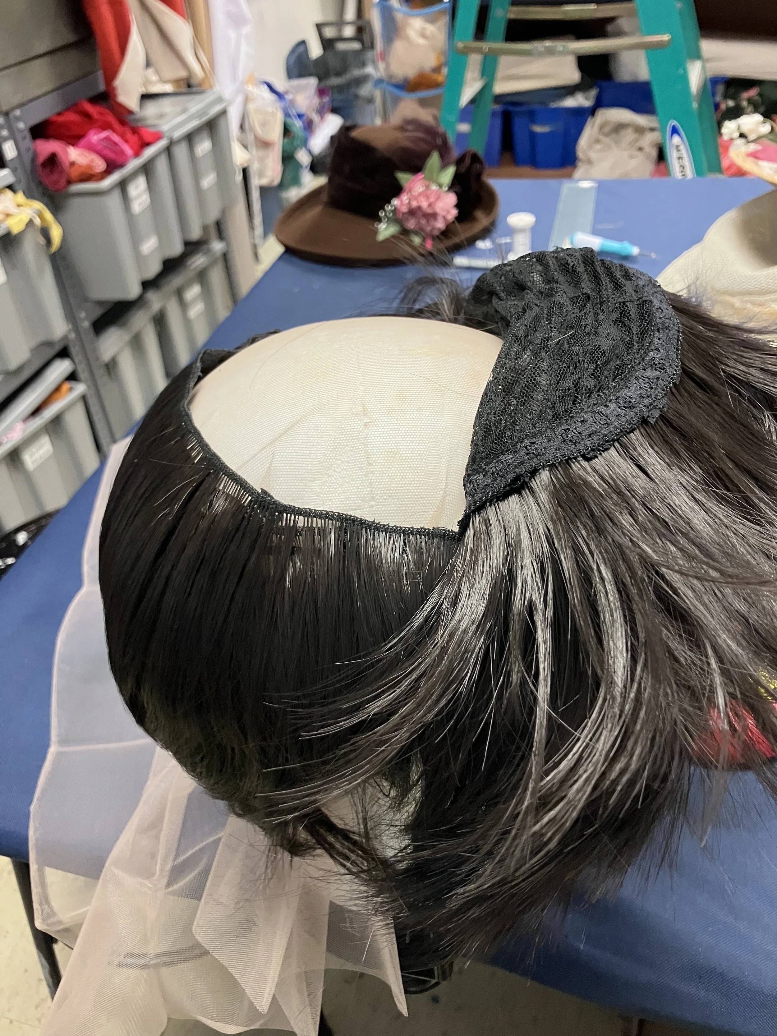 Cut top of Wig, added wig lace