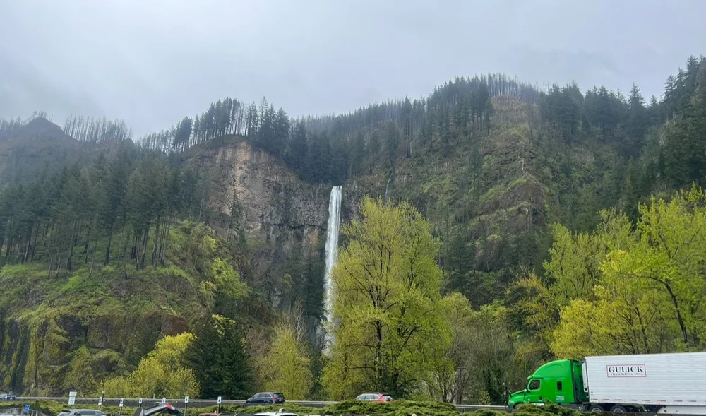 View of the falls from the parking lot