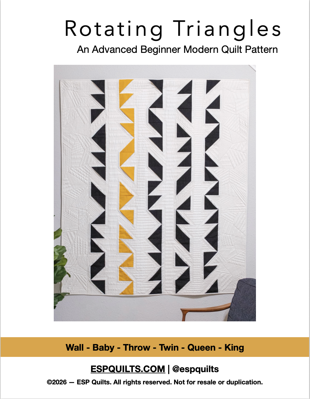 Rotating Triangles Quilt Pattern (Digital PDF)