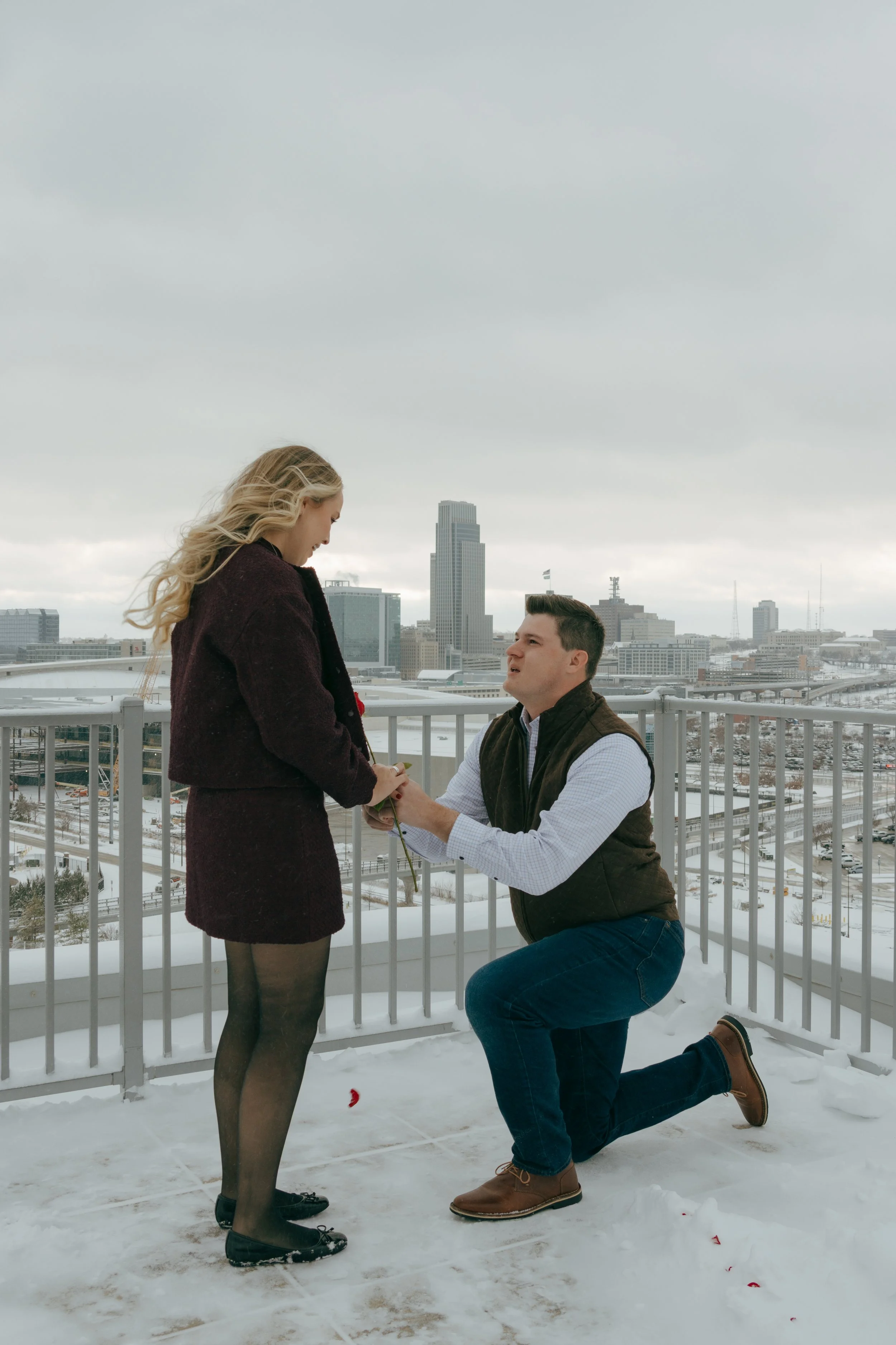 Aydyn + Ian's Winter Rooftop Proposal