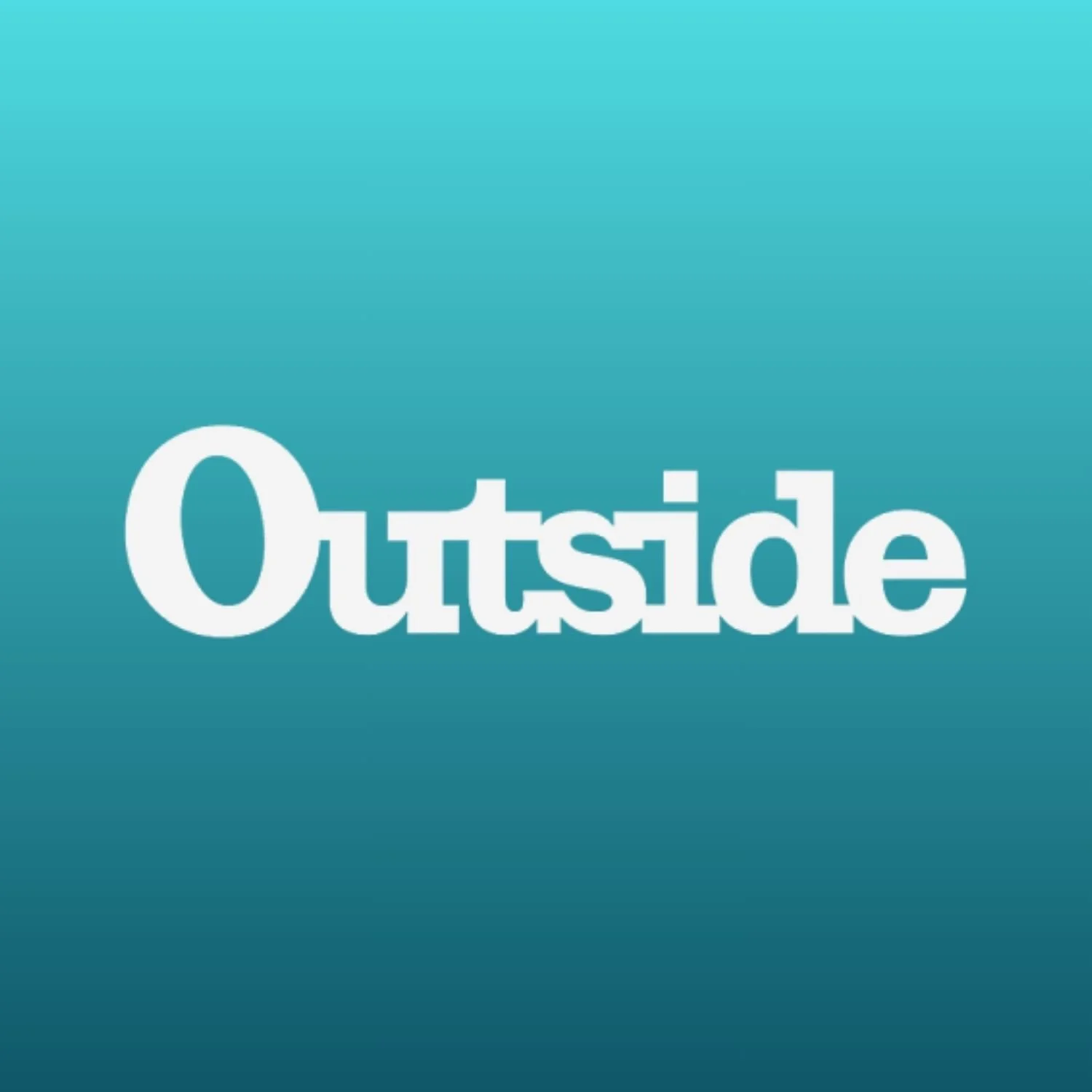 Blue gradient background with the word 'Outside' written in large white letters.