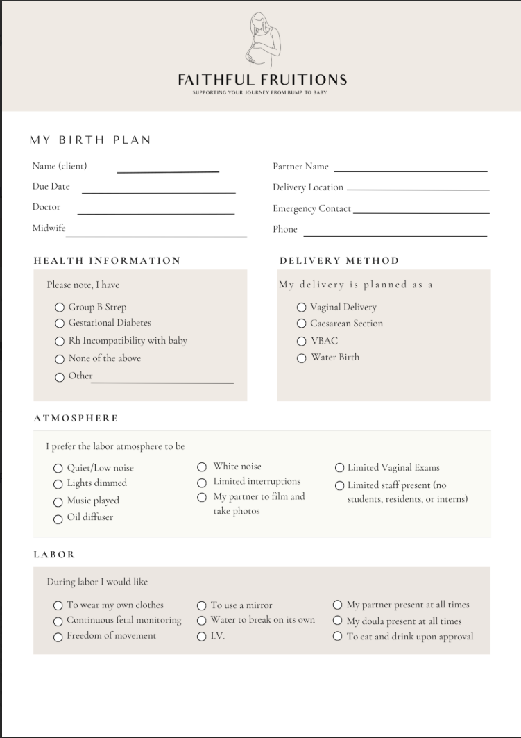 Birth Plan Preparation