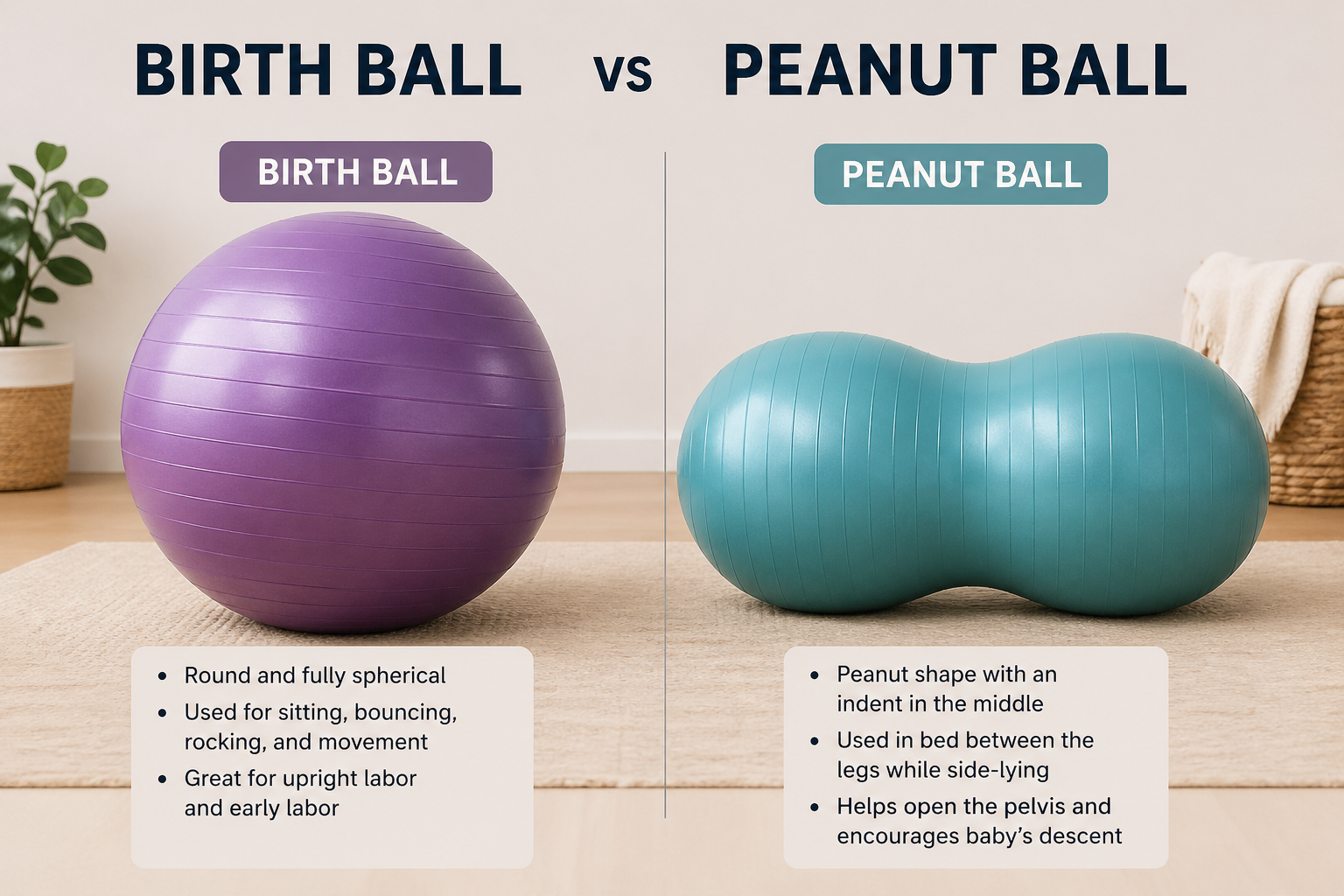 The Differences Between a Birth Ball and a Peanut Ball in Labor