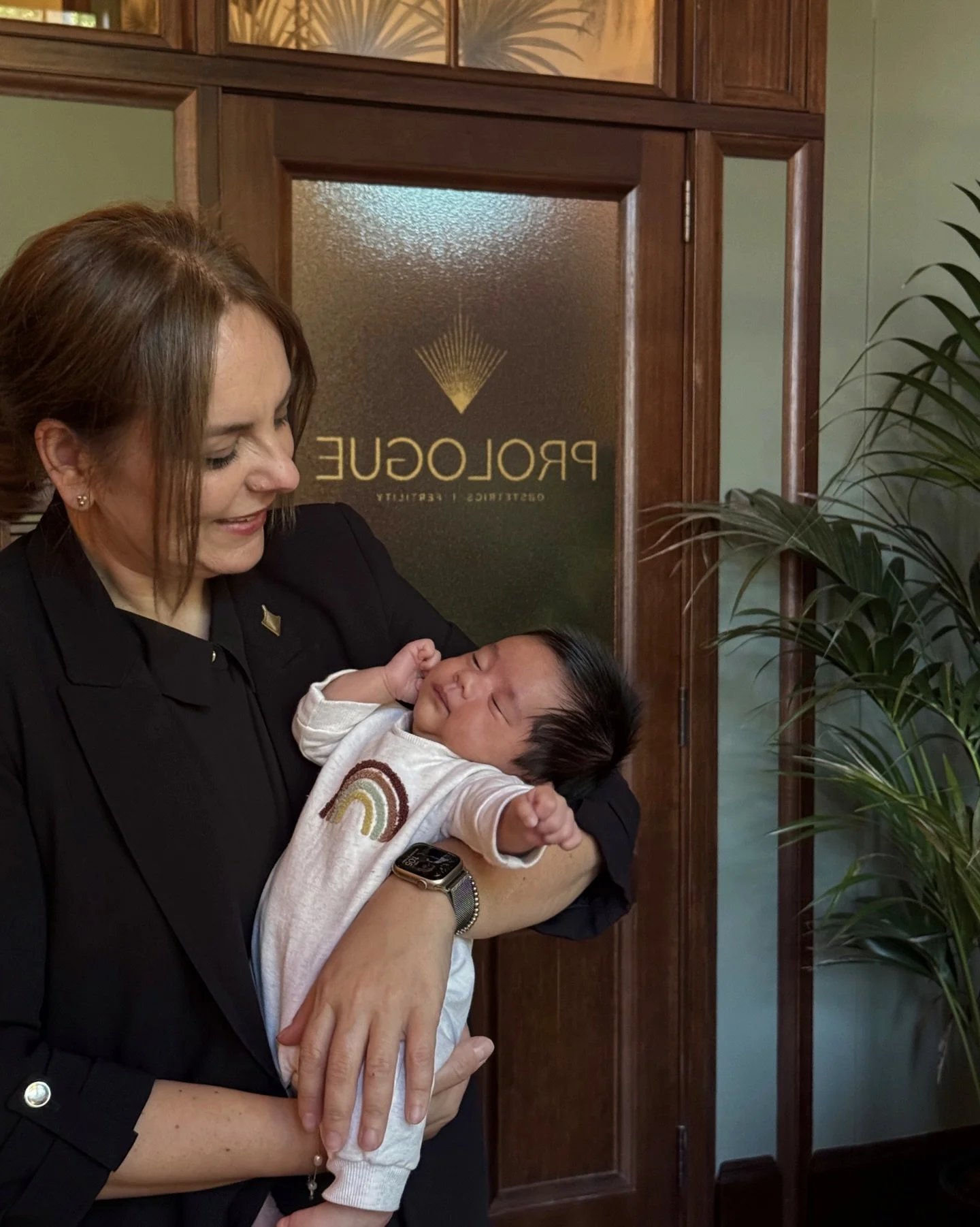 Always bringing warmth, calm and a brilliant smile, Vivi, Practice Lead of Prologue, is pictured here with baby Harper.

Quite possibly the best thing to ever come out of Chile, Vivi brings her own brand of brilliance to our practice every day. As Pr