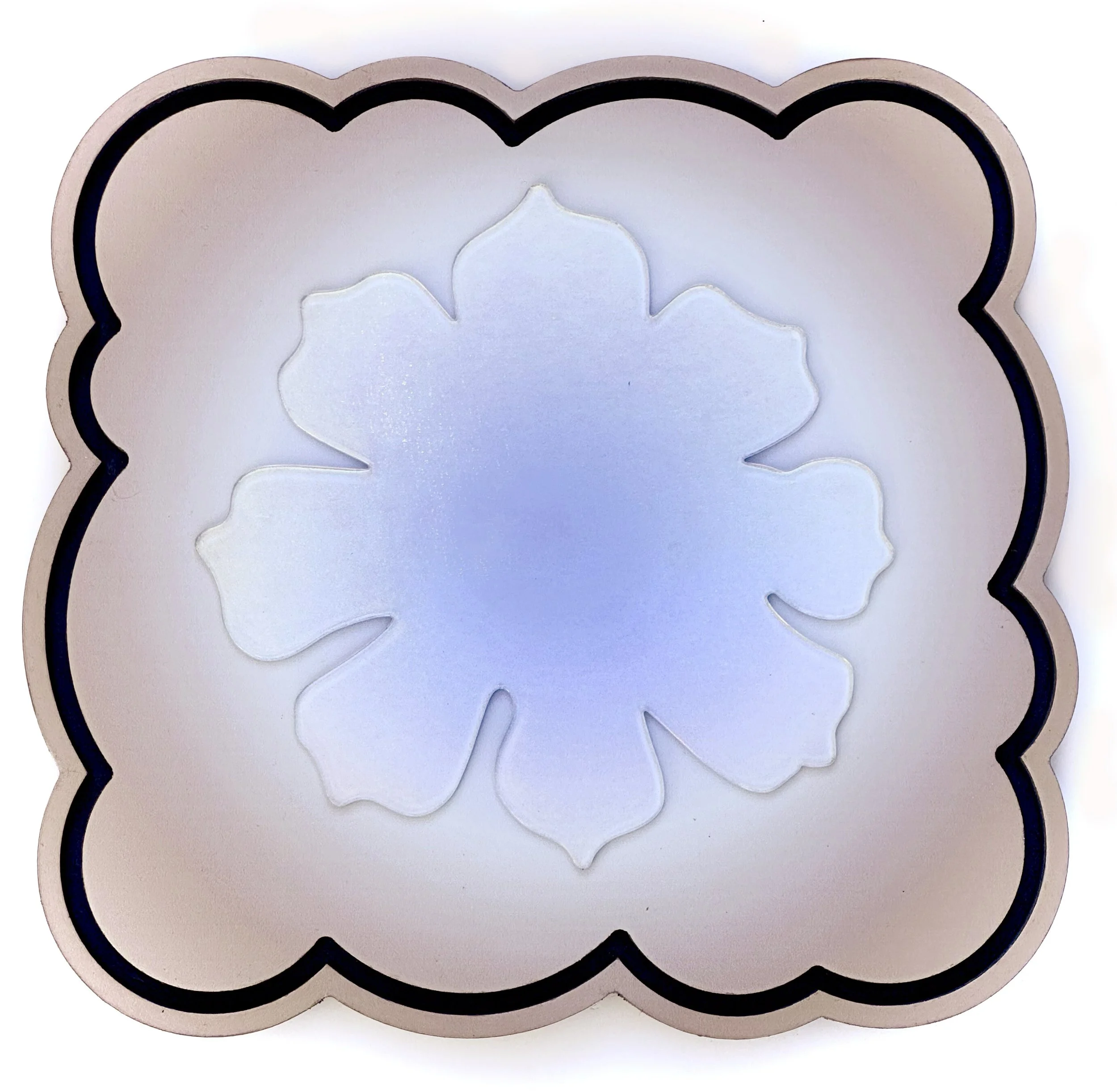 Cloud 3 2025 Dichroic Kiln formed Glass Acrylic Ink On Panel  12x12