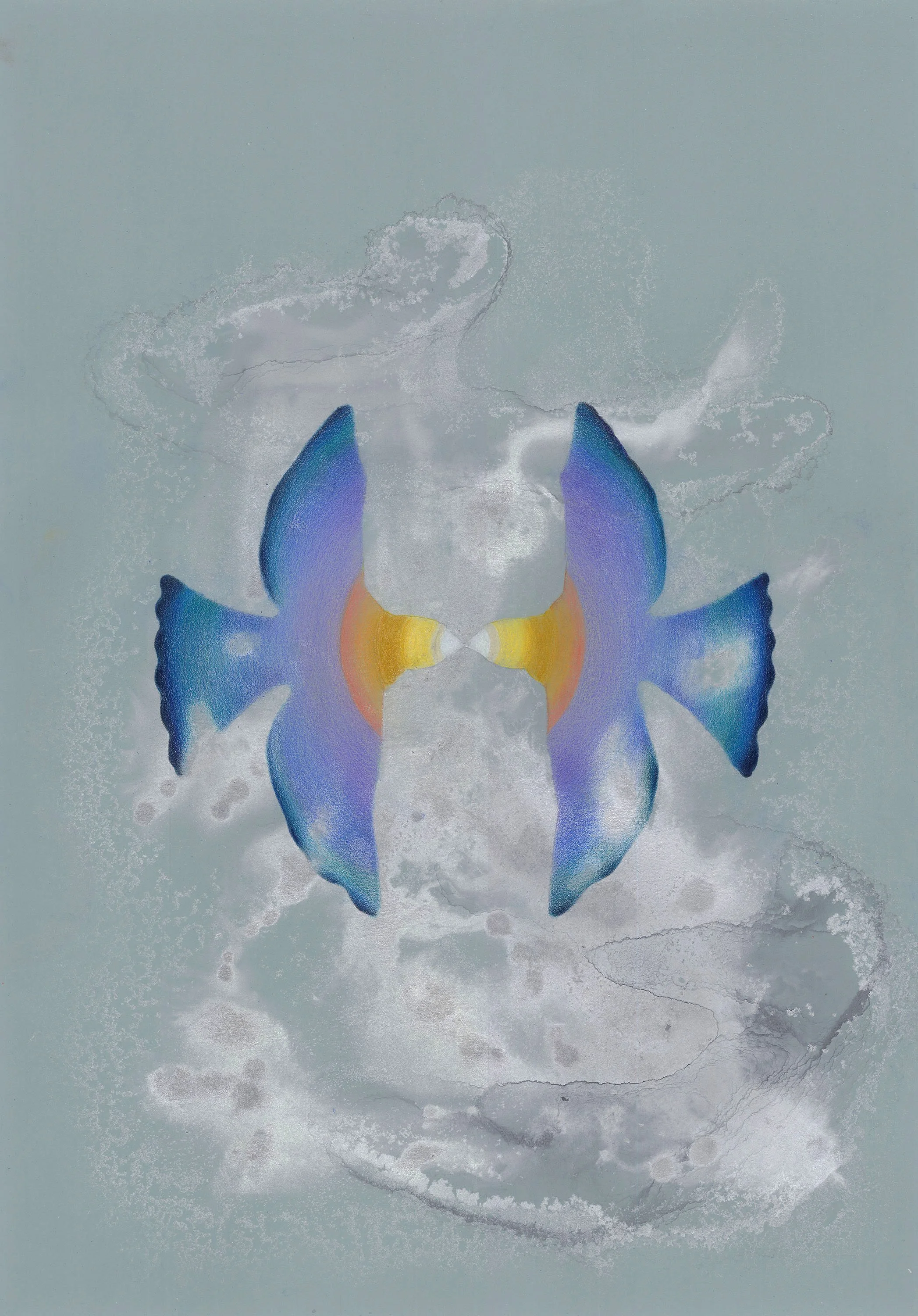 Shapes Of Reverie 2025 Acrylic,Colored, Pencil, On Gessoed Paper 3.27.5x19.5