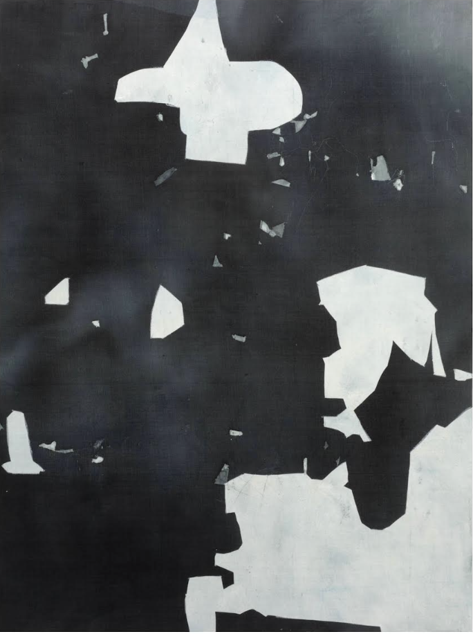 Untitled N° 1059 
2024, ink, silk & beeswax on panel 
40 x 30 in / 102 x 76 cm
