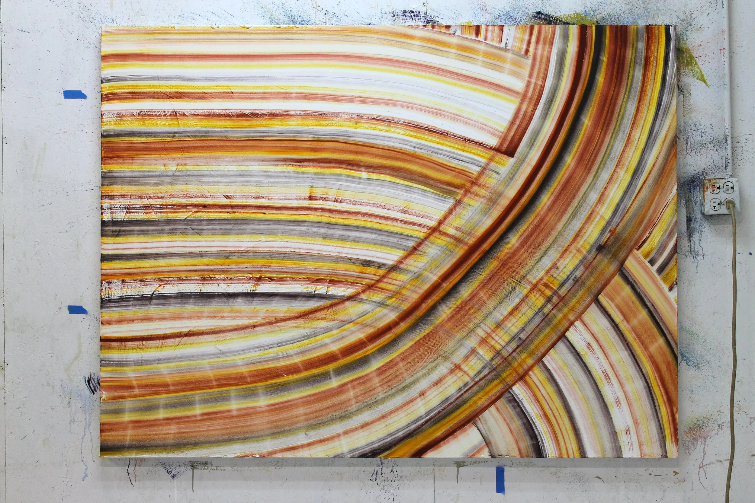 FOR HILTON PROJECT "Speed of Light"  2025 oil on porous matte gesso 