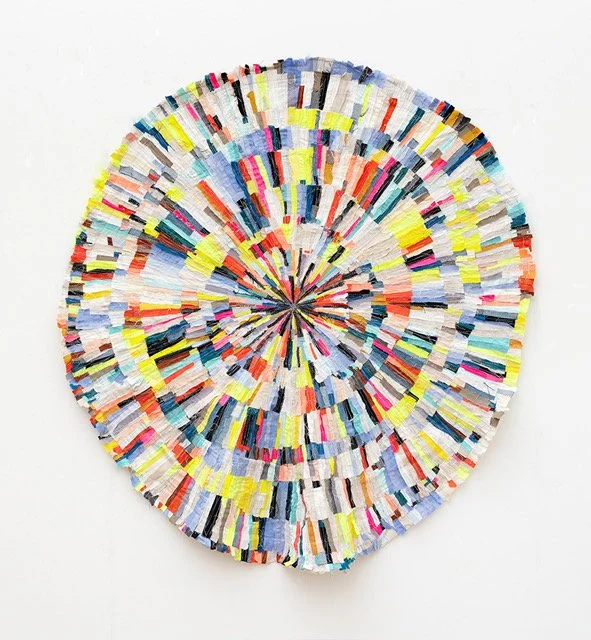  Bloom machine sewn fabric collage 40x46" 2026