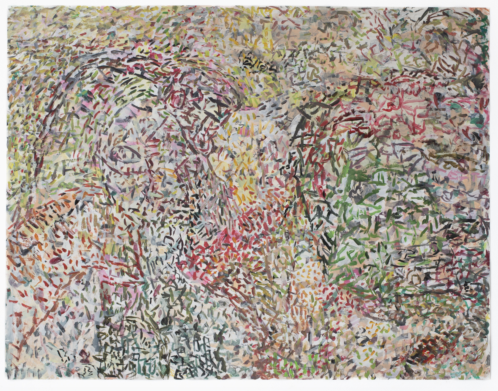 woman on the mountain 
flashe on Yupo 
20 x 26 in 2025