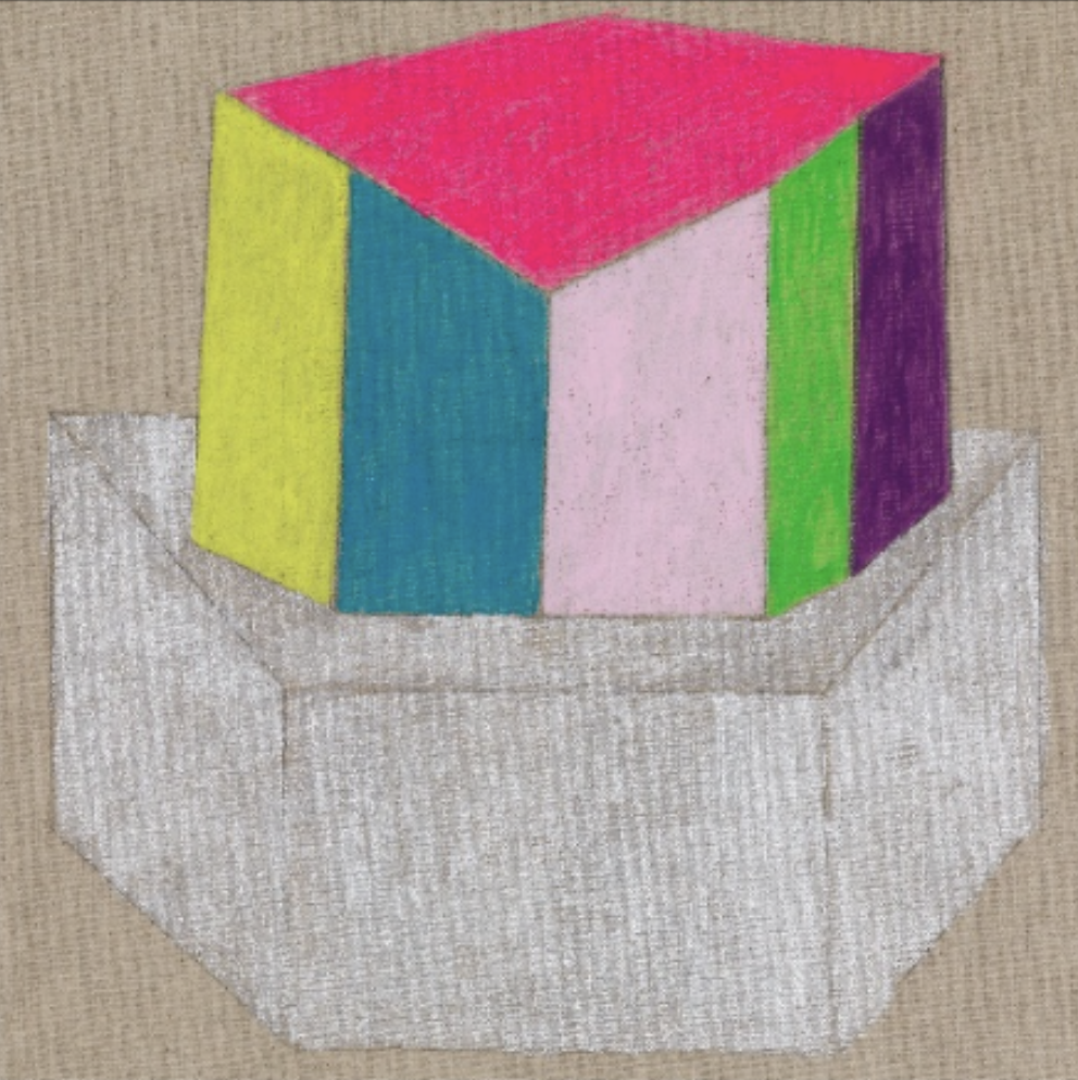 Pedestals acrylic & graphite on linen panel 
12 x 12” 
2023