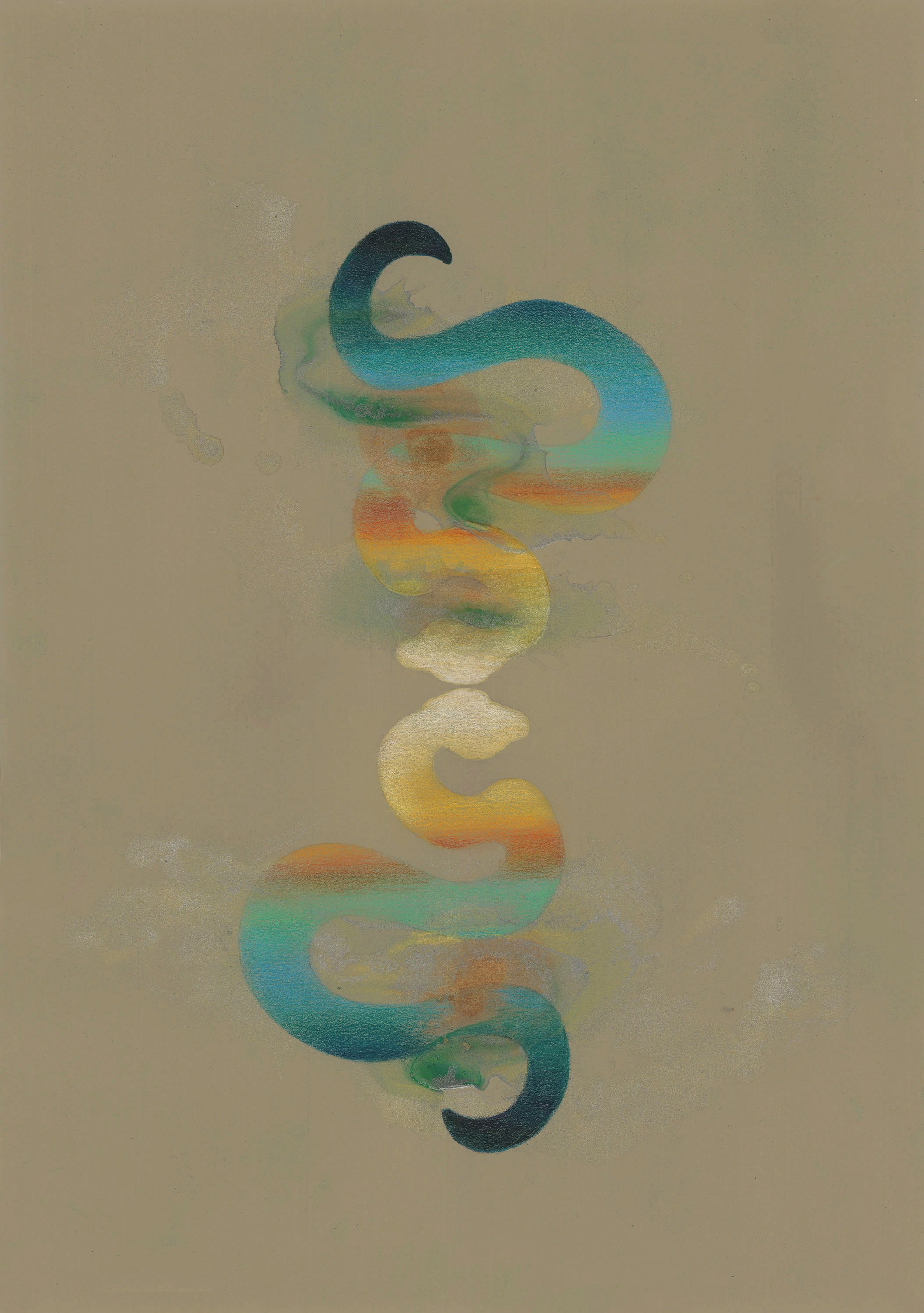 Shapes Of Reverie 2025 Acrylic, Colored Pencil On Gessoed Paper  2.27.5x19.5