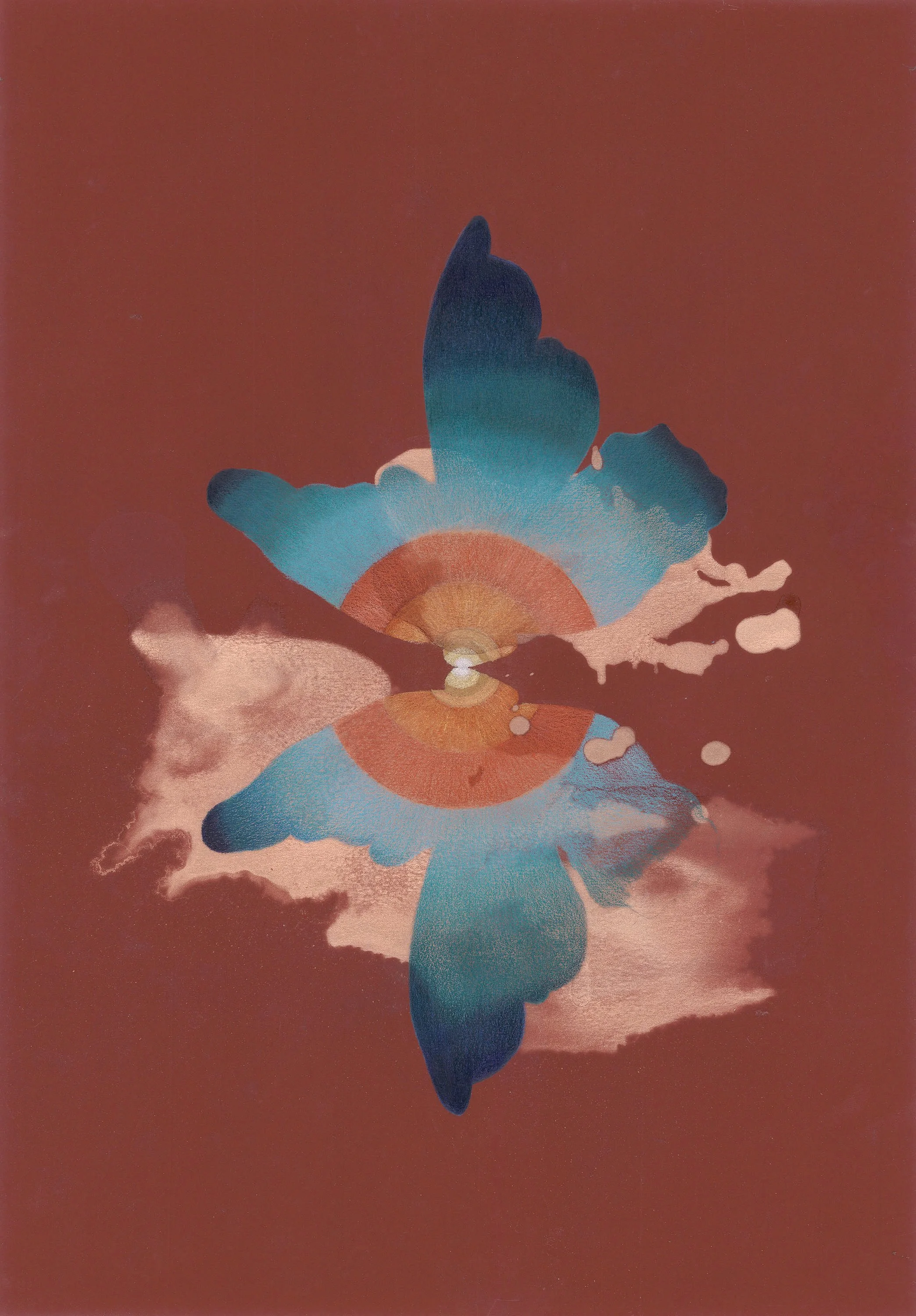 Shapes Of Reverie 2025 Acrylic, Colored, Pencil On Gessoed Paper 1.27.5x19.5