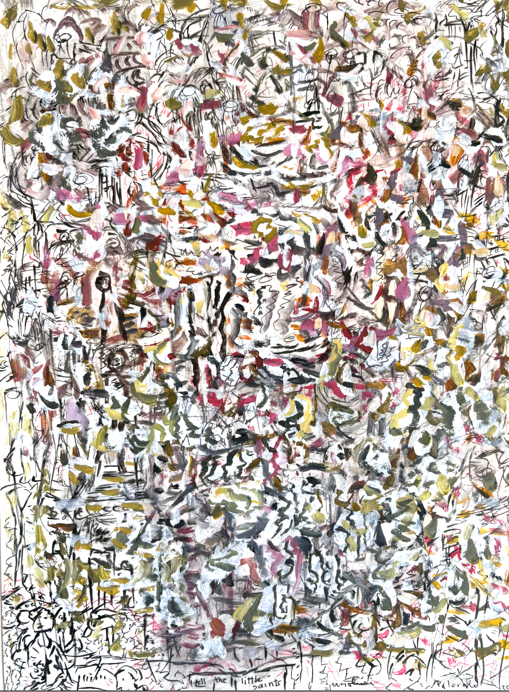 all the little saints (Palermo) 
ink and flashe on Yupo 
12 x 9 in 2025