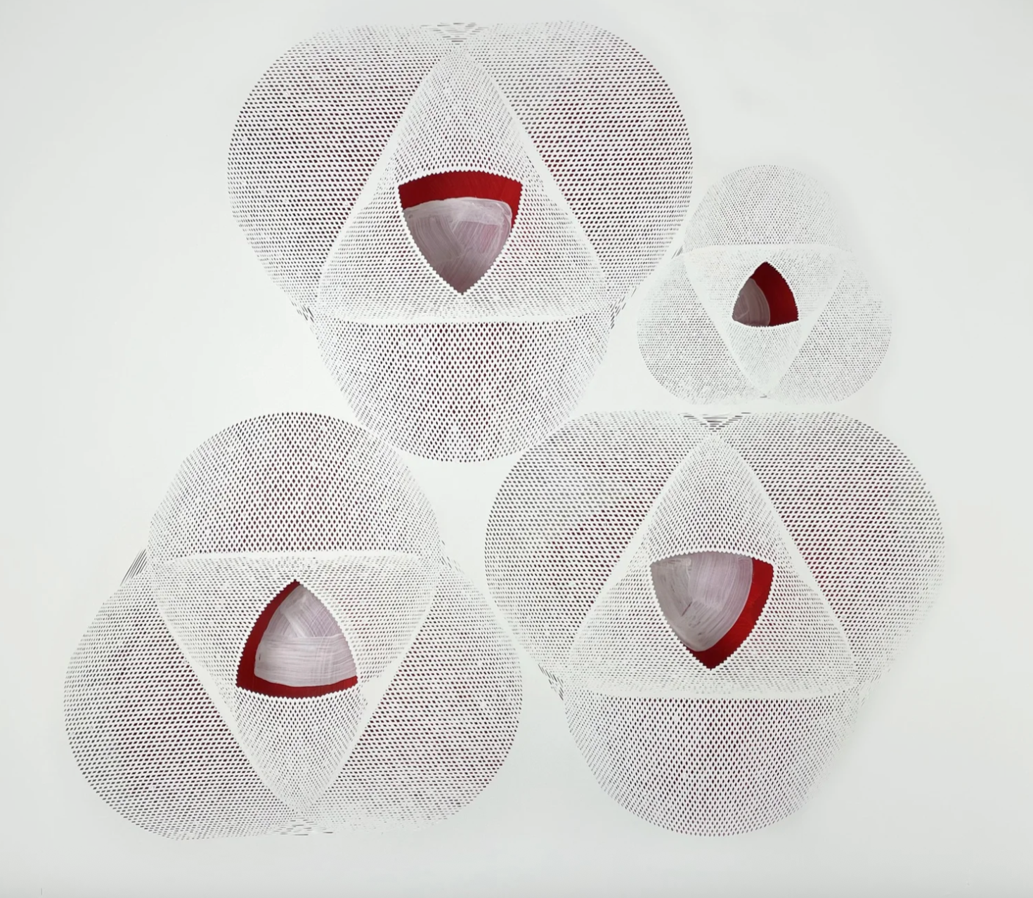 Daruma  Hand cut 100% Cotton Rag, acrylic paint  48x48 2024
