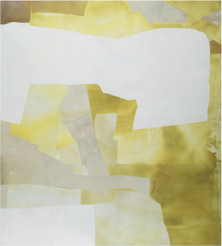 Untitled N° 957 
2022, ink, silk & beeswax on panel 
60 x 54 in / 152 x 137 cm