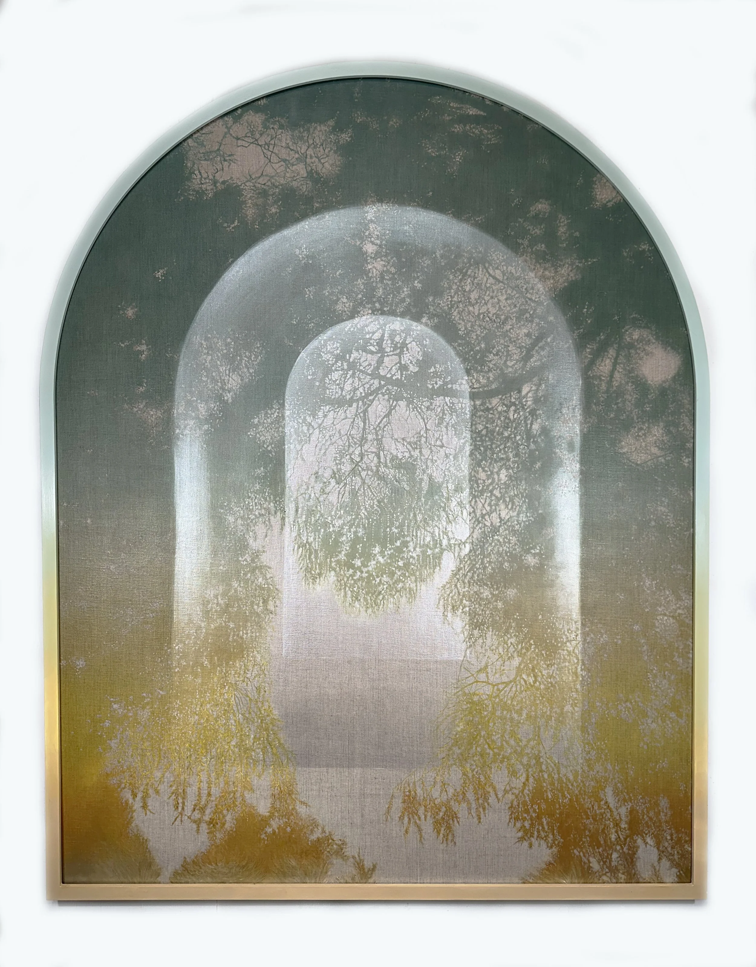 When The Forrest Becomes The Sky You Will Find Your Home 2025 Oil and Acrylic On Linen On Panel Framed 60x48