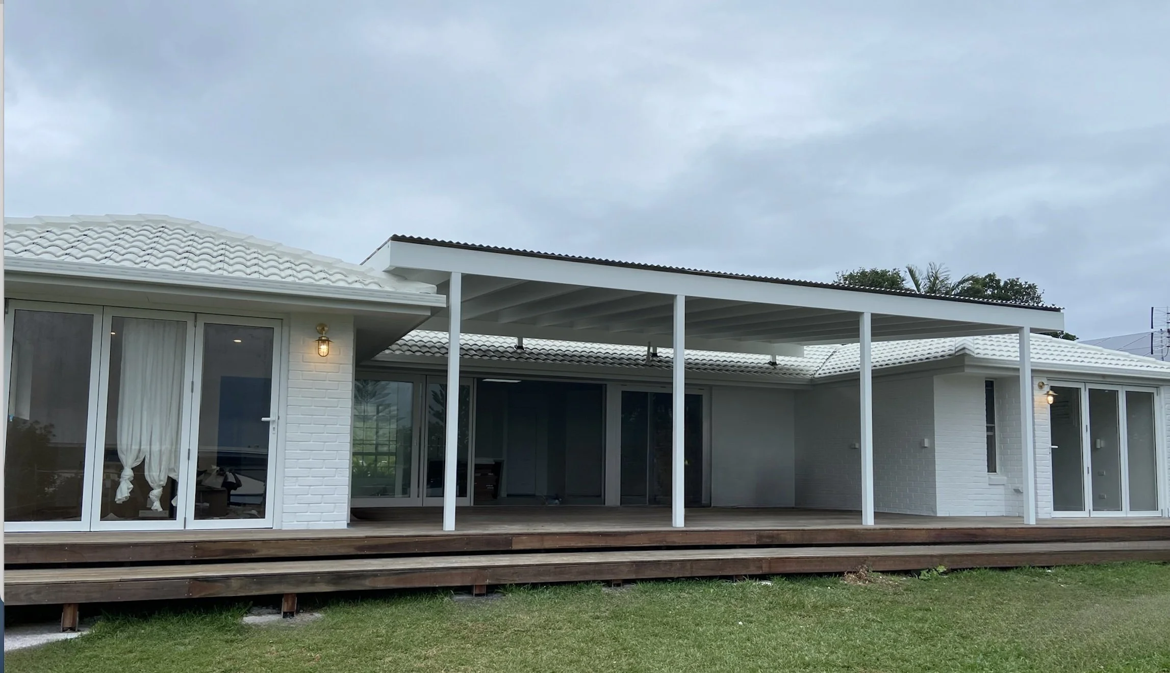 new deck and roof extension entertainment area