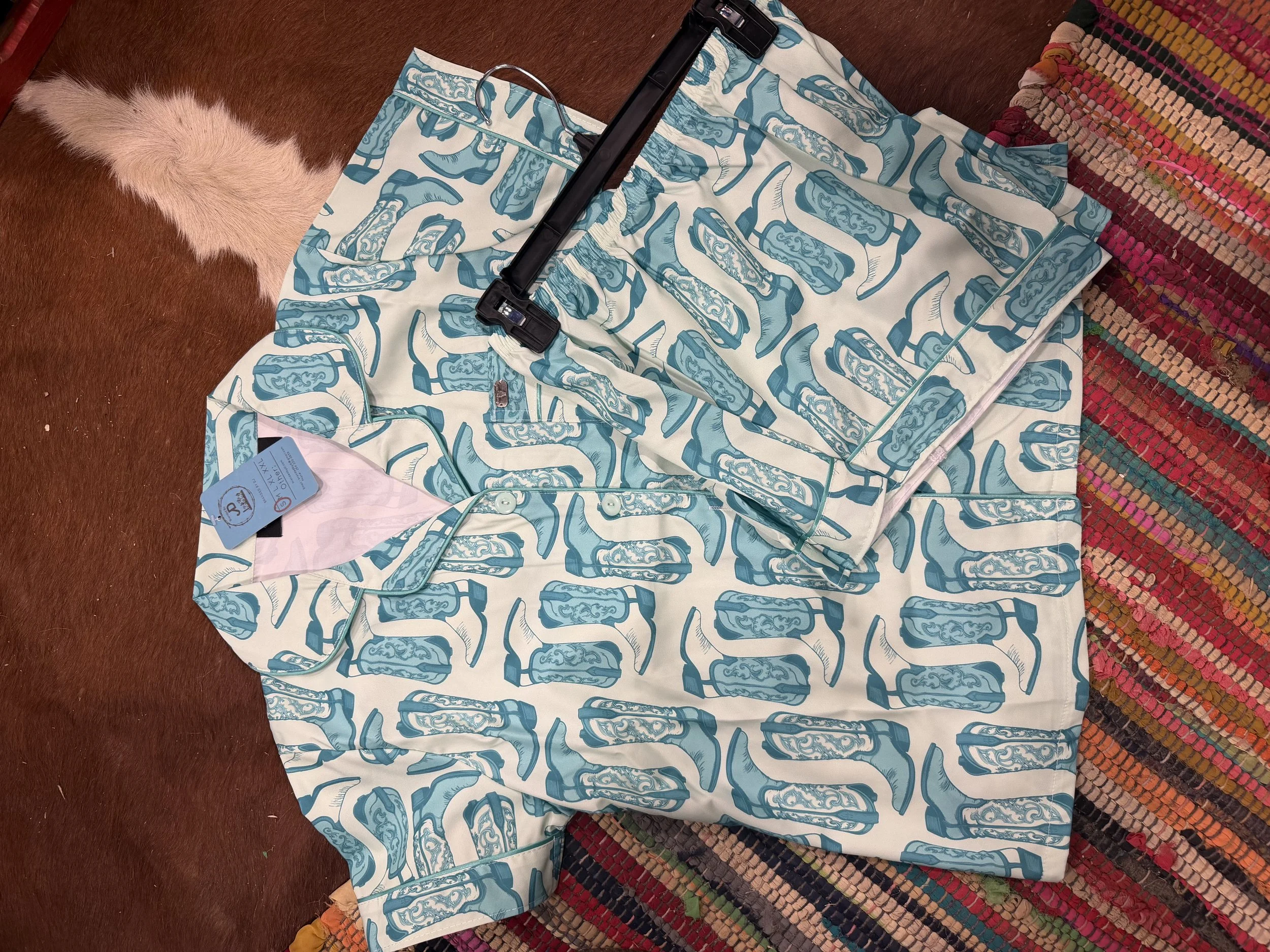 Turquoise Boots PJ Set