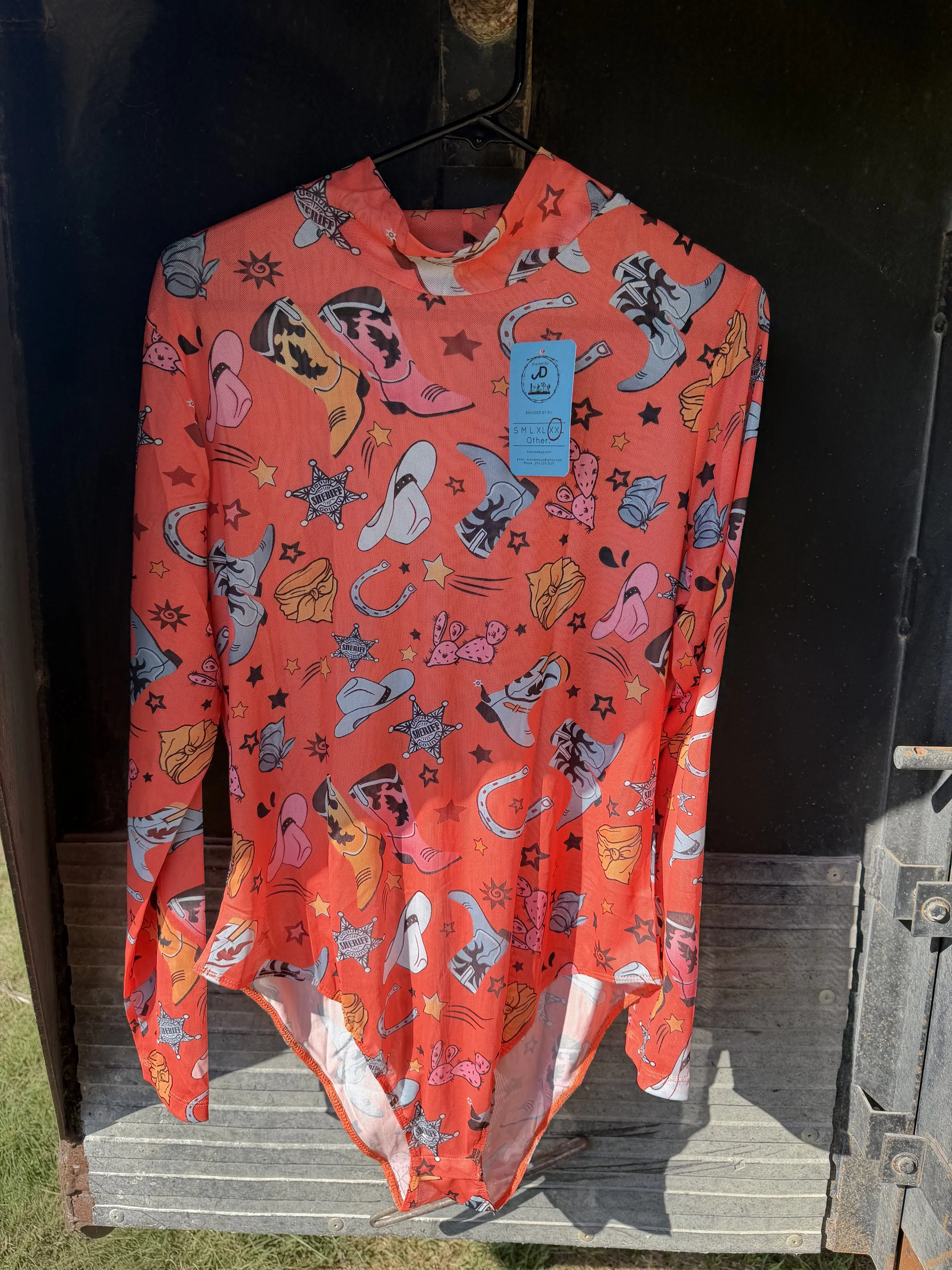 Orange Cowboy Sheer Bodysuit