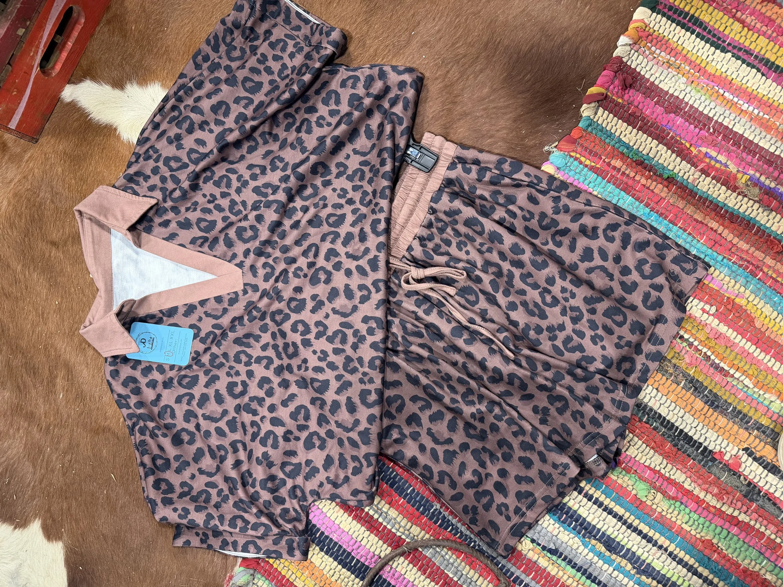 Cheetah top and short set