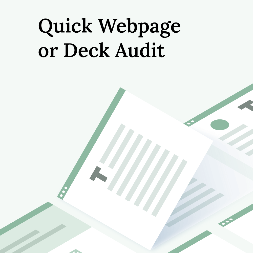Simple audit of your website or sales deck