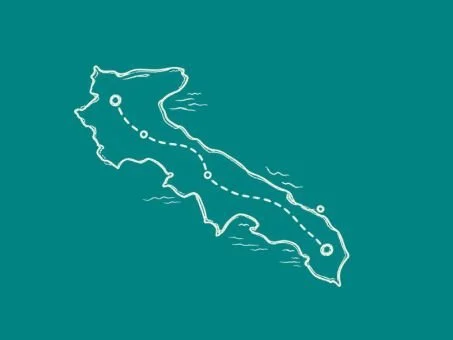Puglia map drawing 
