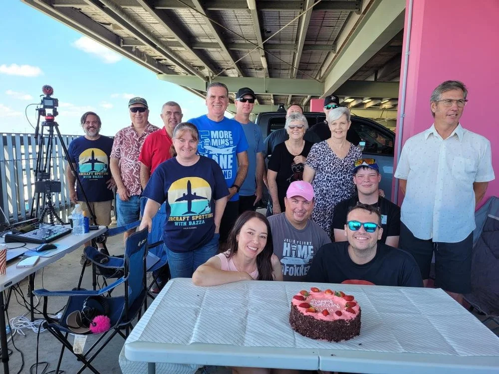 Julia Flights viewers celebrating with a cake at a live stream