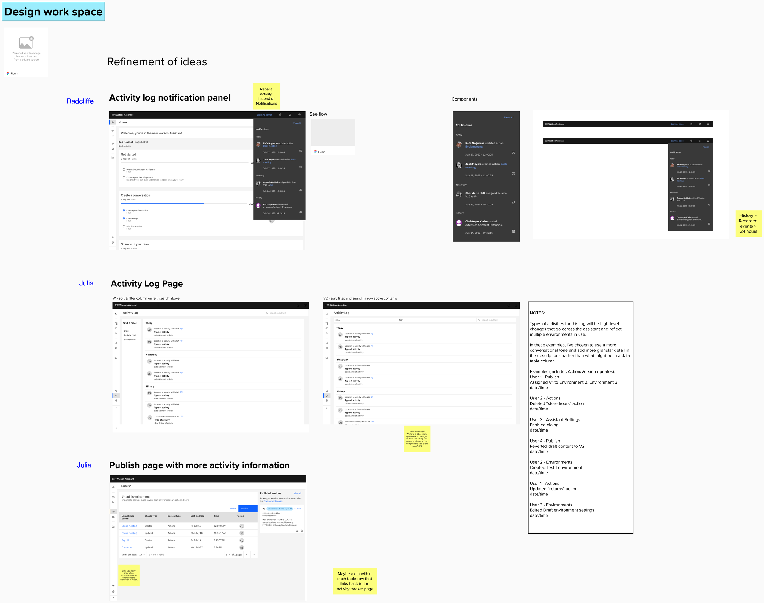 Examples of notification designs