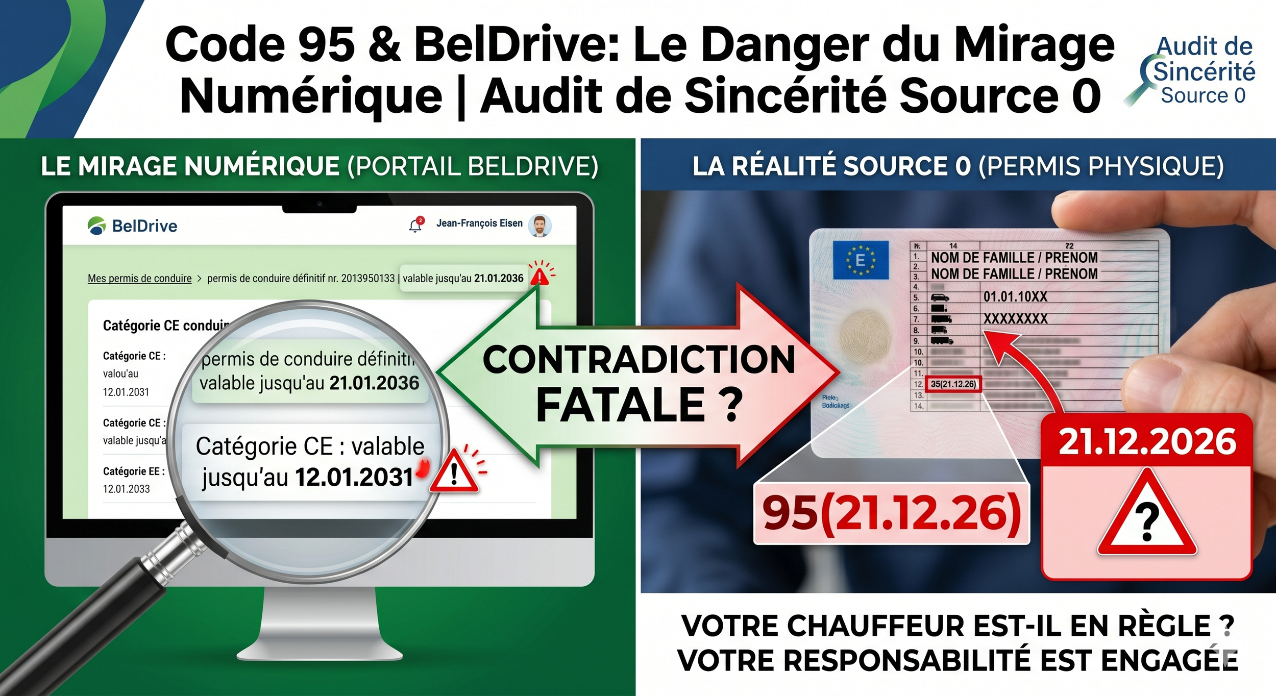 Code 95 &amp; BelDrive : Le « Mirage Numérique » qui menace les transporteurs belges en 2026.
