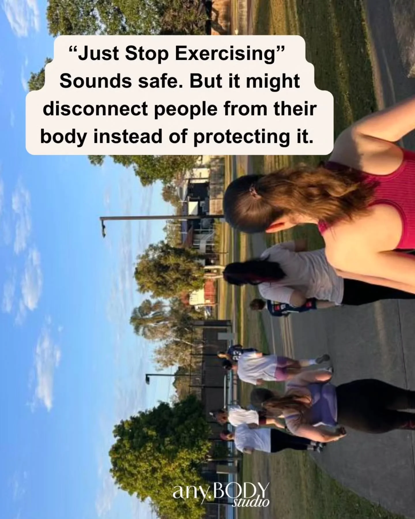 Being told to &ldquo;just stop exercising&rdquo; can feel protective.
But total avoidance doesn&rsquo;t teach people how to tune in &mdash; it teaches them how to disengage.

Listening to your body isn&rsquo;t about withdrawing from movement altogeth