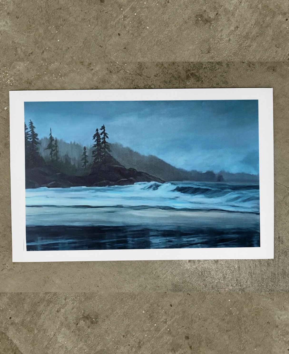 Deep Blue Peace Paper Print