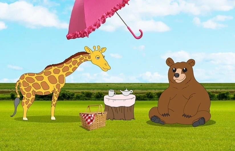 Giraffe & Bear