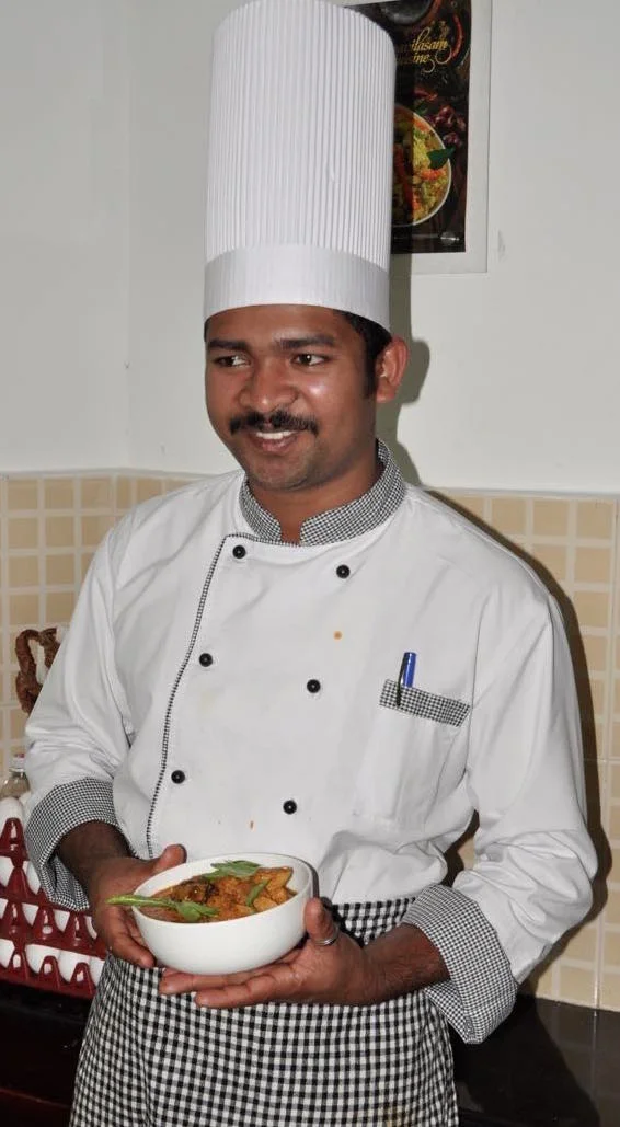 Chef Anish with his delicious fish curry
