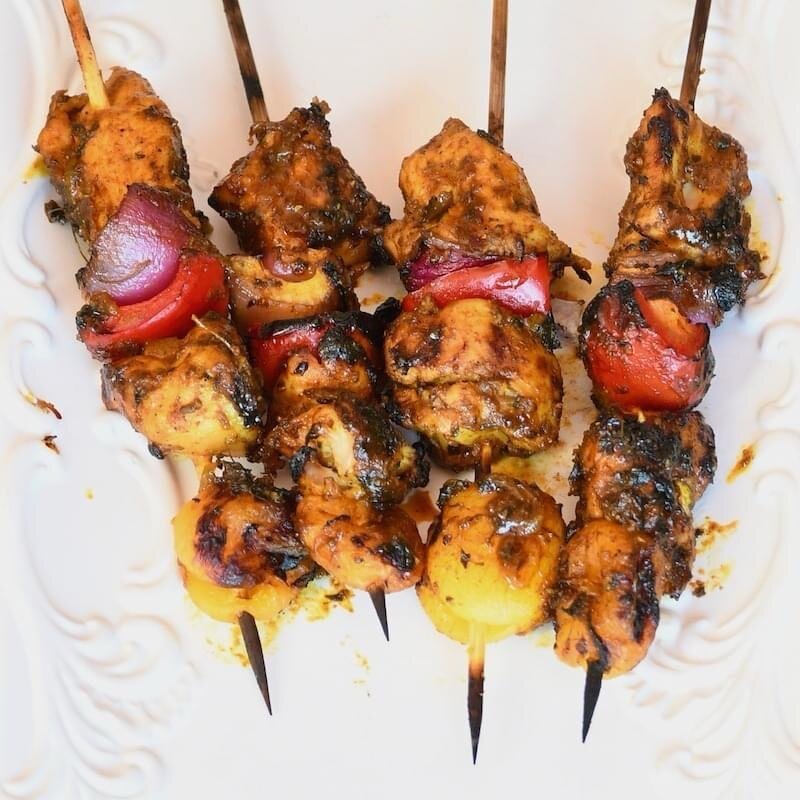 We had these delicious Chicken Sosaties during our safari in Kruger National park when we visited South Africa. Equal parts sweet, sour, hot and spicy, these are totally addictive and so easy to make at home, especially now that barbecue season has a