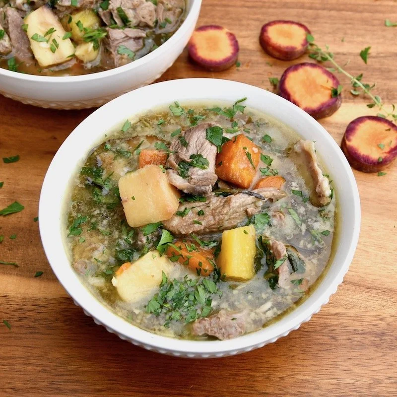 Lamb Soup With Roasted Root Vegetables In Reykjavik, Iceland