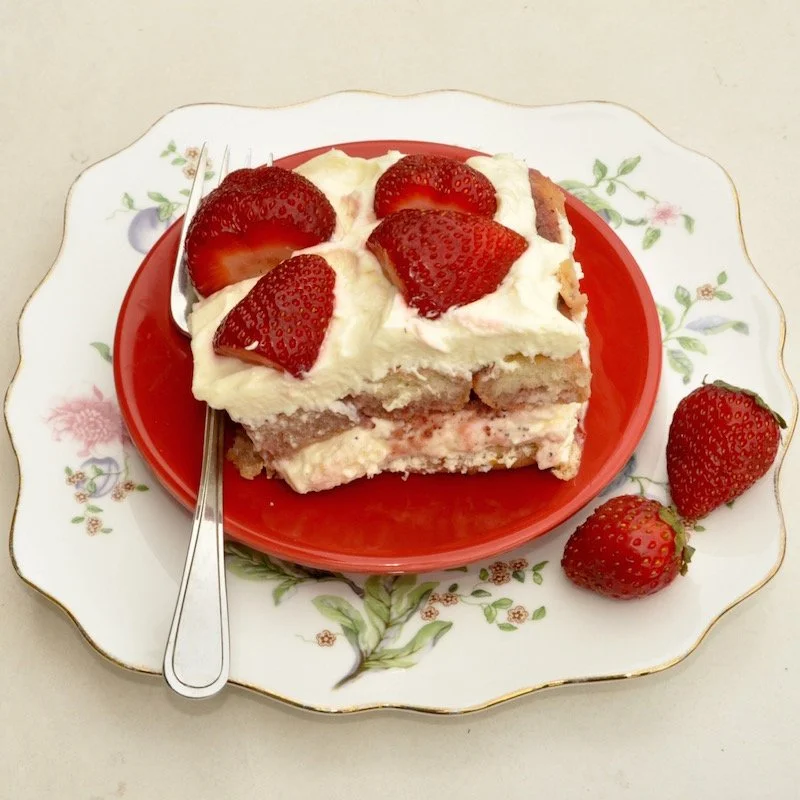 Strawberry Tiramisu In Volterra, Tuscany