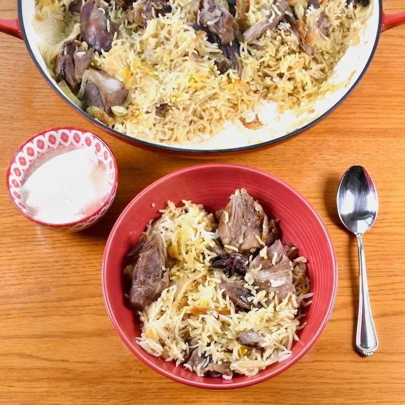 What can you do on a cold snowy day at home? You can make this delicious lamb rice pulao and fill your home with wonderful aromas! Story and recipe from our visit to Cordoba, Spain in the link in bio