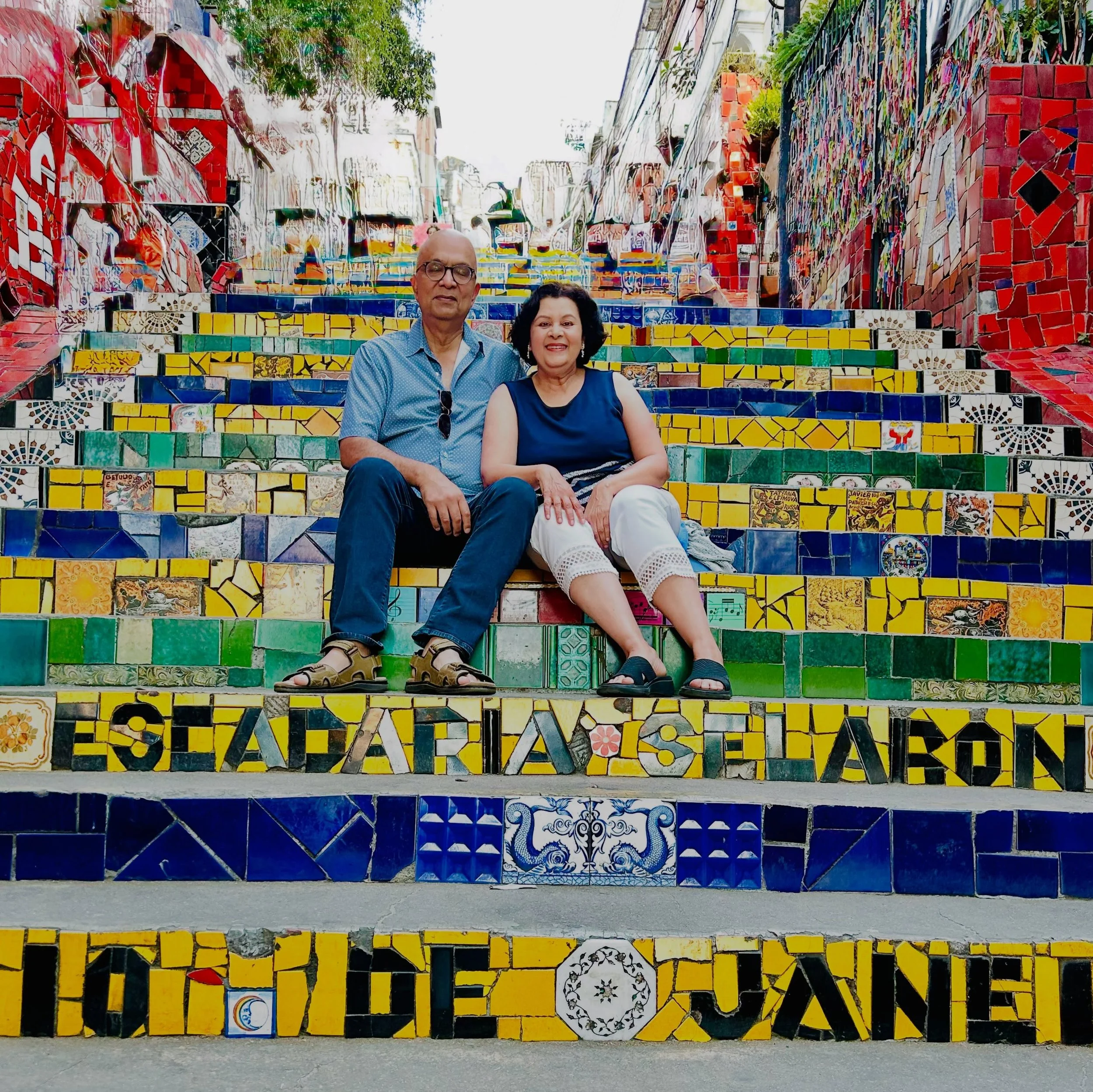 The famous Rio steps: Colourful tiles from 60 countries are here, including Toronto. Great fun to climb up and down!