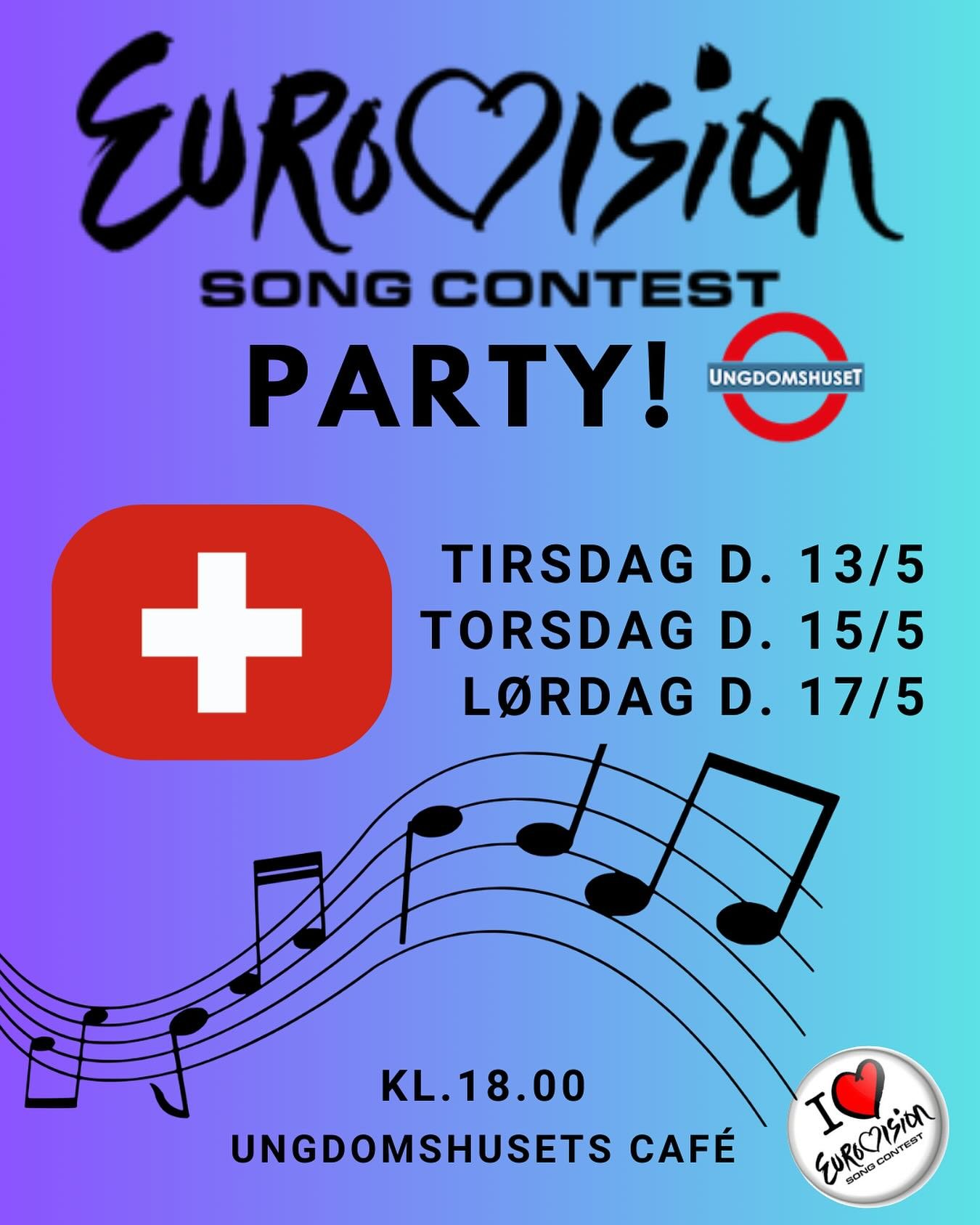 π©π° Kom med os til årets mest magiske aften, når alle lande i Europa sætter sig sammen og hygger: Eurovision Song Contest! ππΊπͺ©
Under hele konkurrencen kan I finde os i Ungdomshusets Café, hvor vi spiller ESC relaterede s