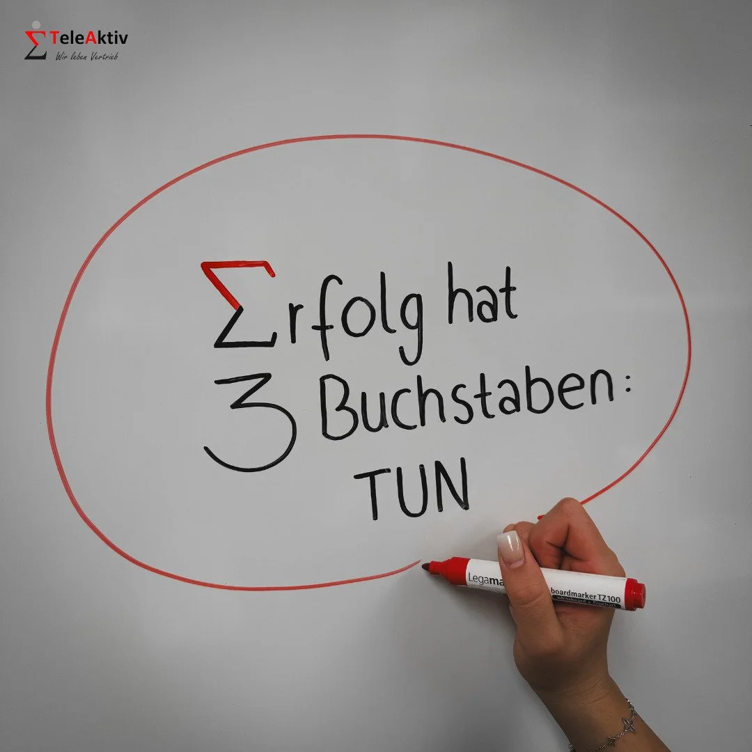 🏆Erfolg hat drei Buchstaben: TUN! 🚀

In der heutigen schnelllebigen Welt ist es entscheidend, ins Handeln zu kommen. Ideen sind wichtig, aber ohne die Umsetzung bleiben sie nur Tr&auml;ume. Bei TeleAktiv glauben wir fest daran, dass jeder Schritt, 