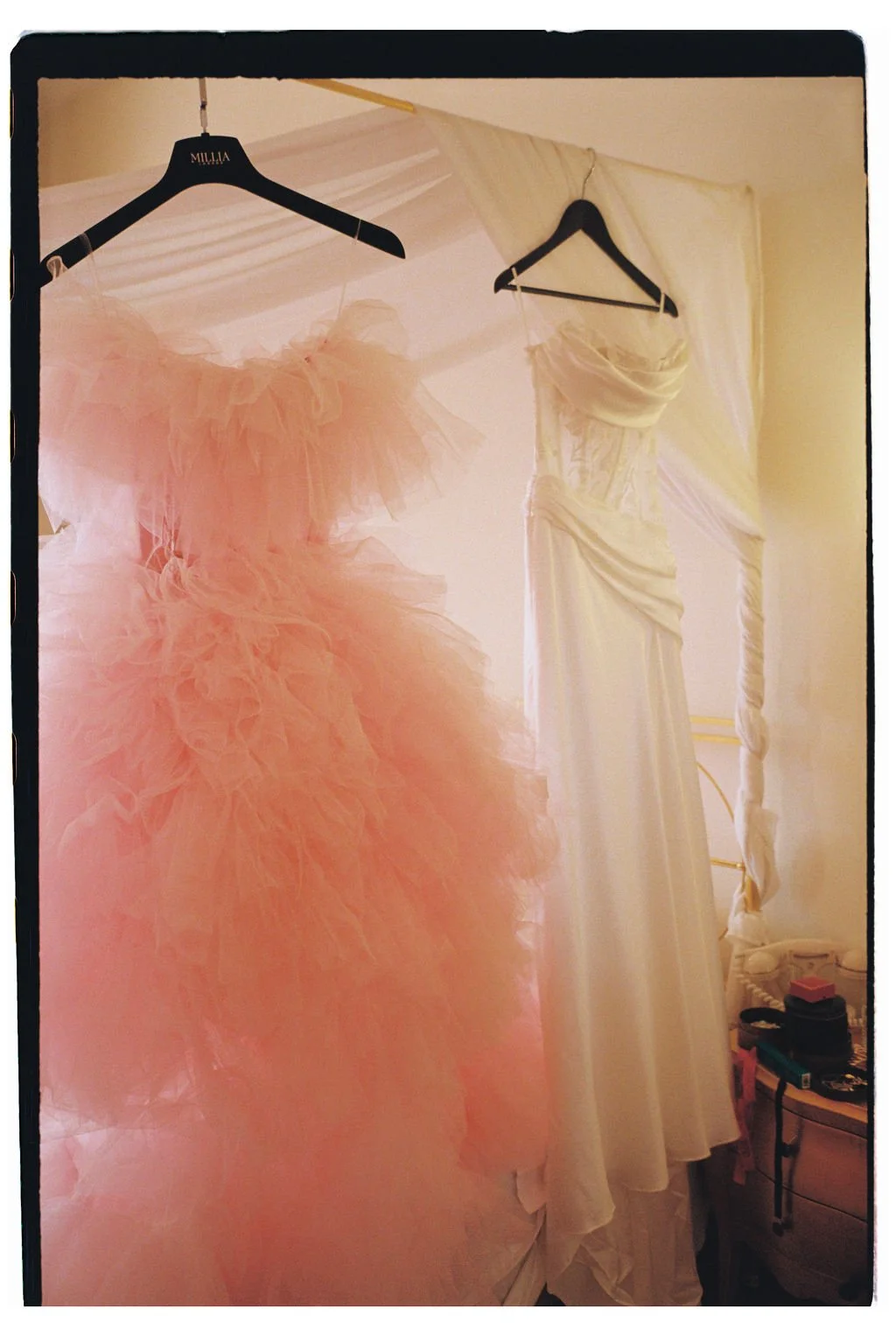 Umbria Destination Wedding - Pink Wedding Gown