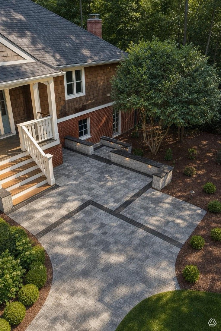 paver patio outside of a home