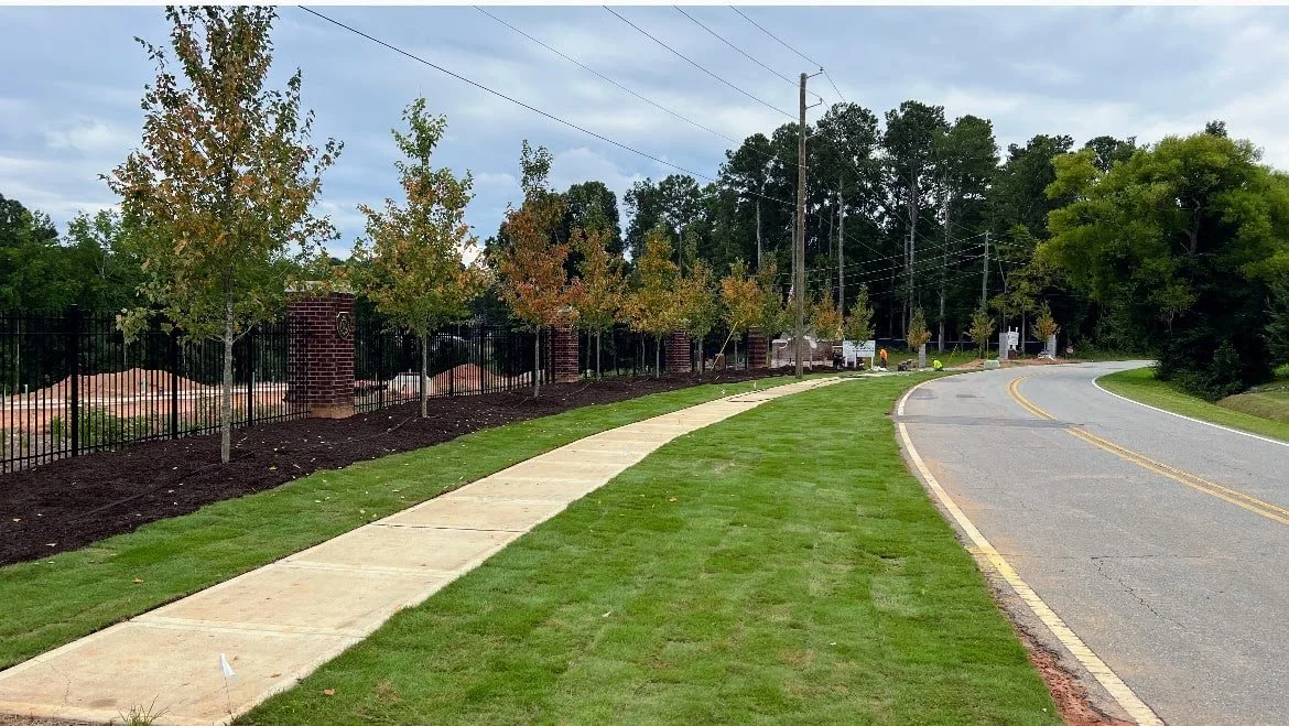 Bulldog Park Athens GA Entrance Sod Installation GreenKeepers