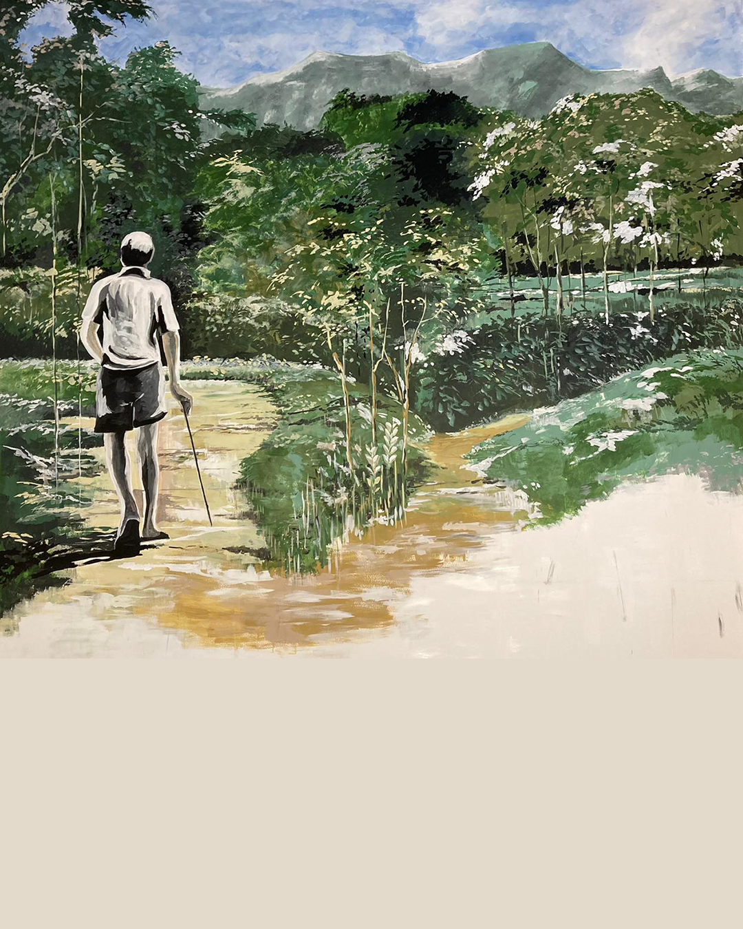 I was honored to be invited to create a wall painting for the preserved residence of Mr. Popham, now a museum within Popham Garden in Inamaluwa, Dambulla. This historic home, designed by the renowned Sri Lankan architect Geoffrey Bawa, carries deep c