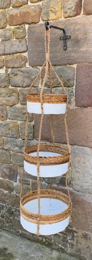 Three Tier Hanging Woven Basket