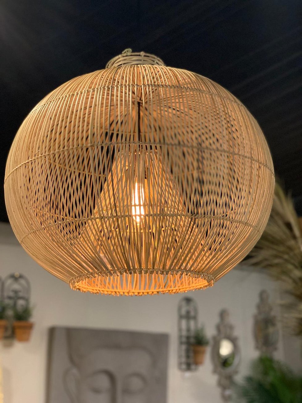 Hanging Rattan Onion Shade