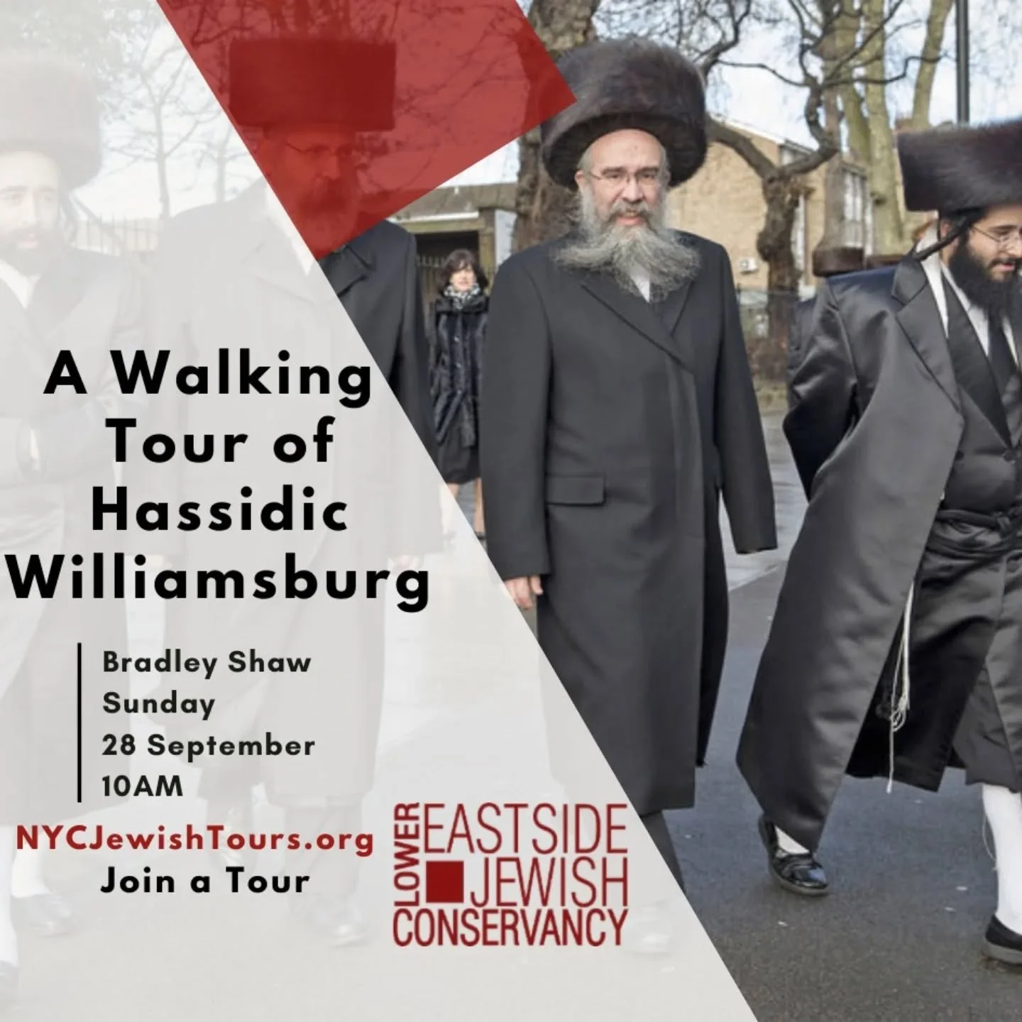 Step into streets where centuries-old shtetl traditions meet the bustle of modern life in Brooklyn. See modest row houses, Yiddish storefronts and newspapers, as well as scores of strimels (distinctive fur hats), sheitels (wigs), and shtiblekh (praye